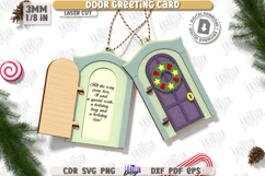 Christmas Door Ornament Laser Cut | Christmas Greeting Card Product Image 1