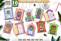 3D Christmas Doors Greeting Cards Laser Cut Bundle Product Image 1