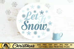 Let It Snow SVG Christmas Round Door Sign SVG Christmas SVG Product Image 1