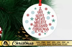 Christmas Ornament SVG Round Door Sign SVG Snowflakes SVG Product Image 1