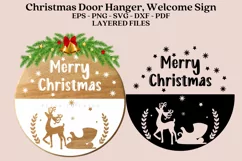 christmas Door Sign SVG instant download digital files layered files EPS PNG SVG DXF PDF JPG