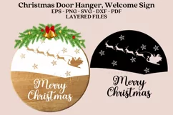 christmas Door Sign SVG instant download digital files layered files EPS PNG SVG DXF PDF JPG