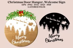 christmas Door Sign SVG instant download digital files layered files EPS PNG SVG DXF PDF JPG