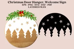 christmas Door Sign SVG instant download digital files layered files EPS PNG SVG DXF PDF JPG