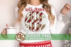 Christmas Leopard, Plaid and Dots Scalloped Monogram Set PNG Product Image 2