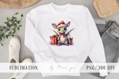 Cute Christmas dragons with gift box clipart- 4 png files Product Image 9
