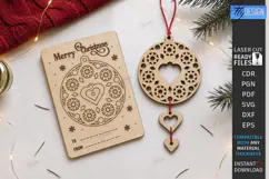 Christmas Dream Catcher Card with Ornament Laser Cut | CNC Product Image 1