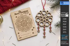 Christmas Dream Catcher Card with Ornament Laser Cut | CNC Product Image 1
