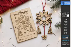 Christmas Dream Catcher Card with Ornament Laser Cut | CNC Product Image 1