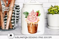 christmas dessert illustration on a jar 