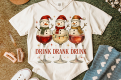 Christmas Drink Drank Drunk PNG, Christmas Wine PNG, Snowman Product Image 5