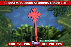 Christmas Drink Stirrers | Drinks Marker | Snowflake | CNC Product Image 1