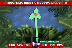 Christmas Drink Stirrers | Drinks Marker | Mistletoe | CNC Product Image 1