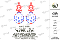 Christmas Drop Earrings Laser Cut. Christmas Earrings SVG Product Image 2