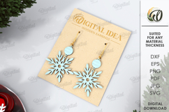 Christmas Earrings Bundle Laser Cut. Drop Earrings SVG Product Image 6