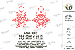 Christmas Drop Earrings Laser Cut. Christmas Earrings SVG Product Image 2
