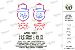 Christmas Drop Earrings Laser Cut. Christmas Earrings SVG Product Image 2