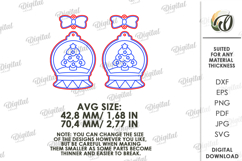 Christmas Drop Earrings Laser Cut. Christmas Earrings SVG Product Image 2