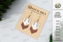 Christmas Earrings Laser Cut. Christmas Drop Earrings SVG Product Image 1