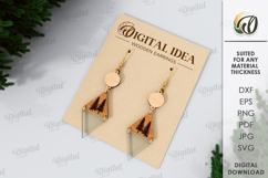 Christmas Earrings Laser Cut. Christmas Drop Earrings SVG Product Image 1