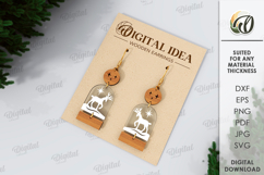 Christmas Earrings Laser Cut. Christmas Drop Earrings SVG Product Image 1