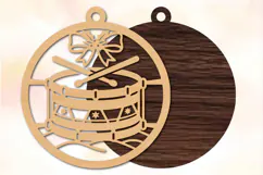 Christmas Drum Ornament Laser Cut Product Image 2