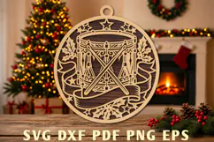Christmas Drum Ornament Laser Cut SVG Product Image 1