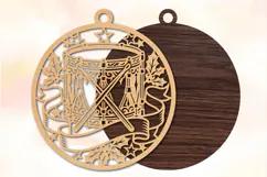 Christmas Drum Ornament Laser Cut SVG Product Image 2