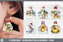 Bundle of six Christmas Duck cow tag earrings sublimation designs.