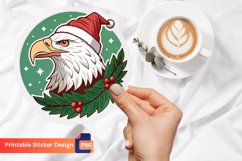Christmas Eagle Sticker, Christmas Stickers for Nature Lover Product Image 1
