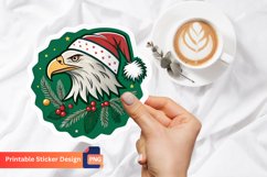 Christmas Eagle Sticker, Christmas Stickers for Nature Lover Product Image 1