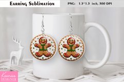 Smiling Christmas Gingerbread Man|Christmas Round Earring Product Image 1