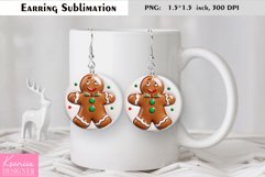 Glossy Christmas Gingerbread Man|Christmas Round Earring Product Image 1