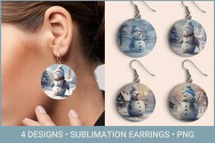 Christmas earrings sublimation, Snowman earring Product Image 1