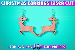 Christmas Earrings Laser Cut SVG | Accessories Laser Cut SVG Product Image 2