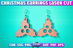 Christmas Earrings Laser Cut SVG | Accessories Laser Cut SVG Product Image 6