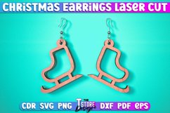 Christmas Earrings Laser Cut SVG | Accessories Laser Cut SVG Product Image 12