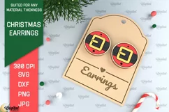 Christmas Earrings Laser Cut. Christmas Jewelry SVG Product Image 1