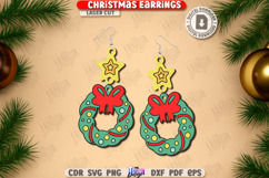 Christmas Drop Earrings Laser Cut Bundle | Pendant Earrings Product Image 10