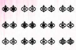 Laser Cutting Christmas Earrings. Christmas Snowflakes SVG. Product Image 2