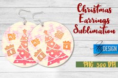 Christmas Earrings Sublimation | Accessories PNG Design Product Image 1