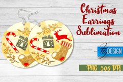 Christmas Earrings Sublimation | Accessories PNG Design Product Image 1