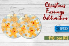 Christmas Earrings Sublimation | Accessories PNG Design Product Image 1