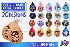 Christmas Earrings Sublimation Bundle| Christmas PNG Design Product Image 1
