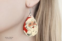 Christmas Earrings Sublimation Vintage Santa Earrings Png