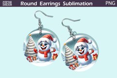 Christmas Round Round Earrings | Cute Snowman Earrings Product Image 1