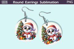 Christmas Round Round Earrings | Cute Snowman Earrings Product Image 1