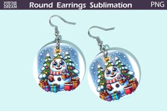 Christmas Round Round Earrings | Cute Snowman Earrings Product Image 1