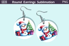 Christmas Round Round Earrings | Cute Snowman Earrings Product Image 1