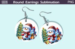 Christmas Round Round Earrings | Cute Snowman Earrings Product Image 1